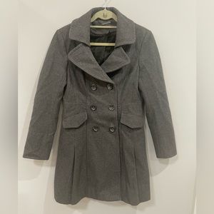 Grey White House Black Market Coat, Size Small